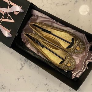 Dolce&gabbana womens glitter ballerina flat shoes 36